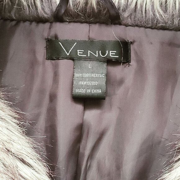 Venue Faux Fur Knit Jacket Vest  Size L | Cozy Winter Layer | EUC - Picture 4 of 4